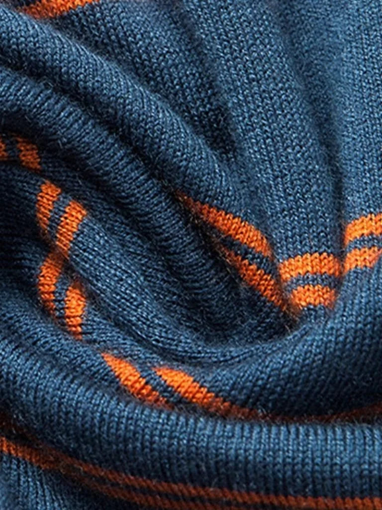 Navy Sunset Striped Polo — Avelmontis