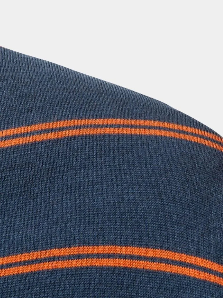 Navy Sunset Striped Polo — Avelmontis