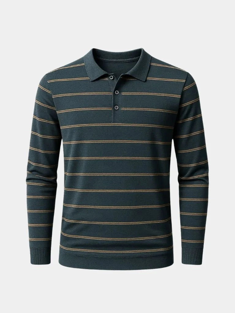 Navy Sunset Striped Polo — Avelmontis