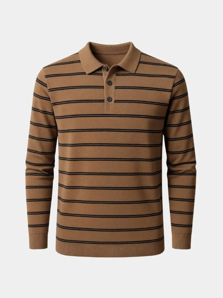 Navy Sunset Striped Polo — Avelmontis