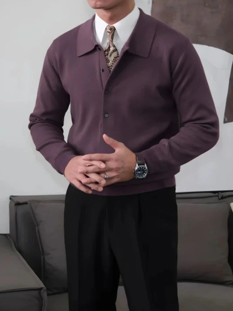 Old Money Knit Polo Pullover — Avelmontis