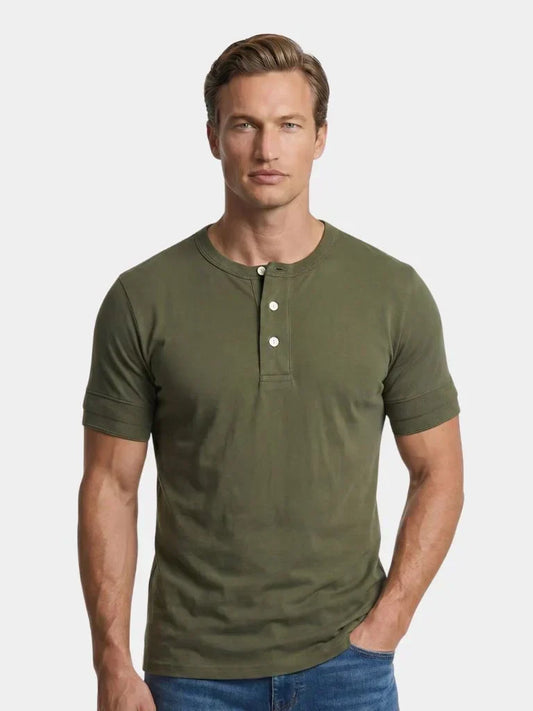 Pure Cotton Henley T-Shirt — Avelmontis