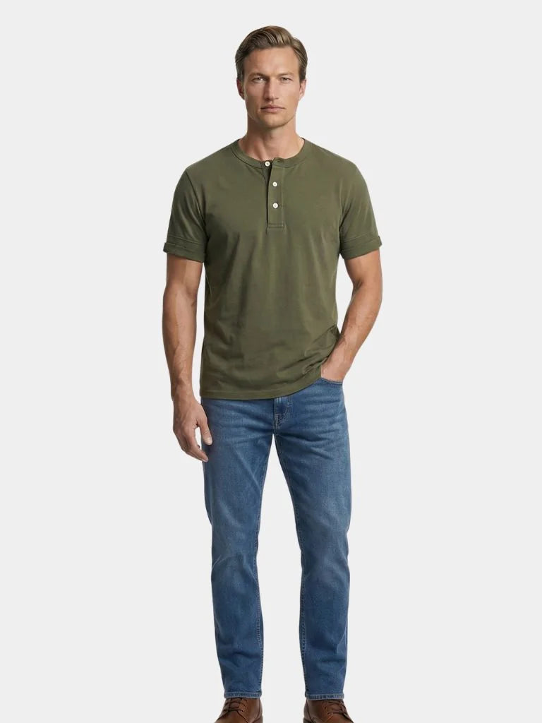 Pure Cotton Henley T-Shirt — Avelmontis