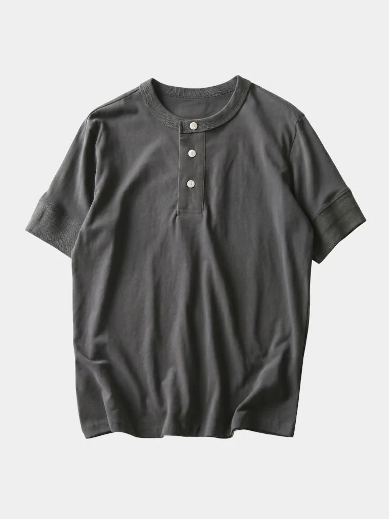Pure Cotton Henley T-Shirt — Avelmontis