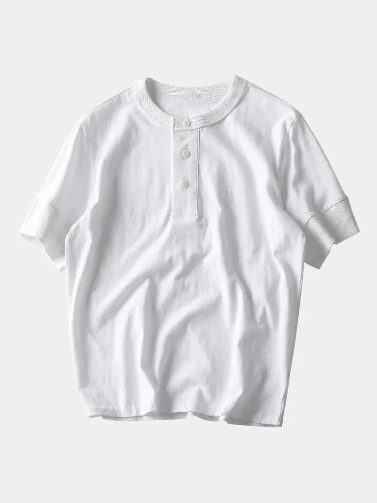 Pure Cotton Henley T-Shirt — Avelmontis