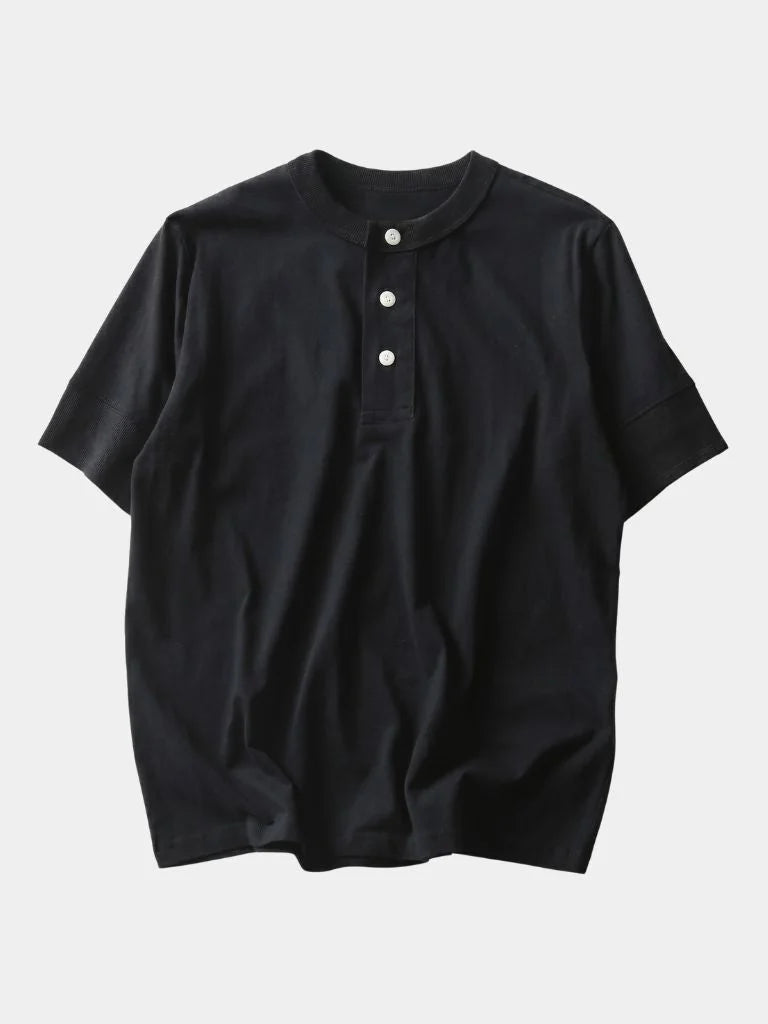 Pure Cotton Henley T-Shirt — Avelmontis