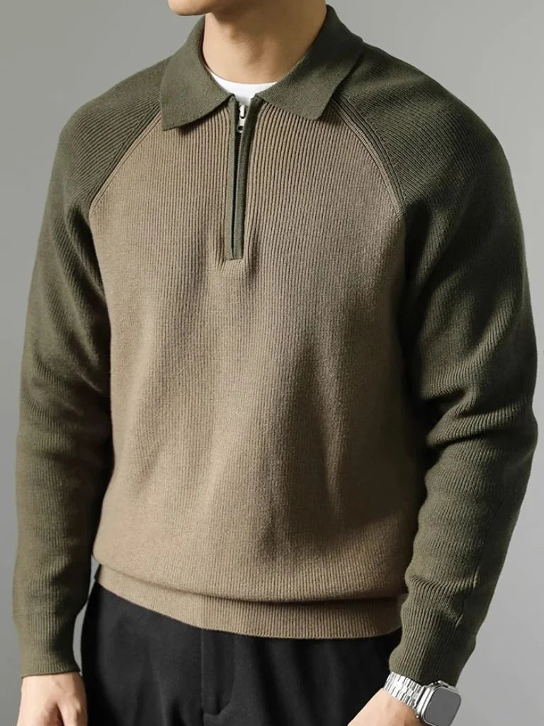 Raglan Quarter Zip Sweater — Avelmontis