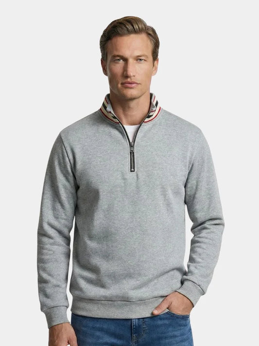 Regent Striped High Collar Pullover — Avelmontis