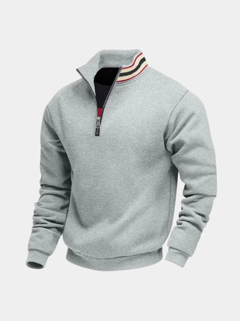 Regent Striped High Collar Pullover — Avelmontis
