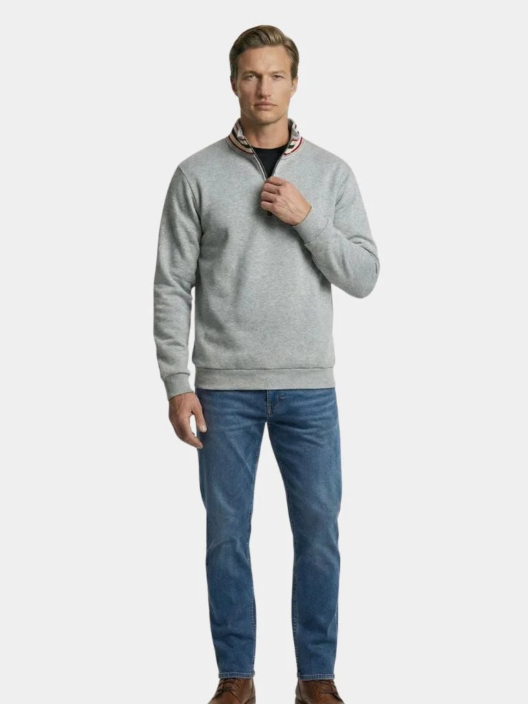 Regent Striped High Collar Pullover — Avelmontis