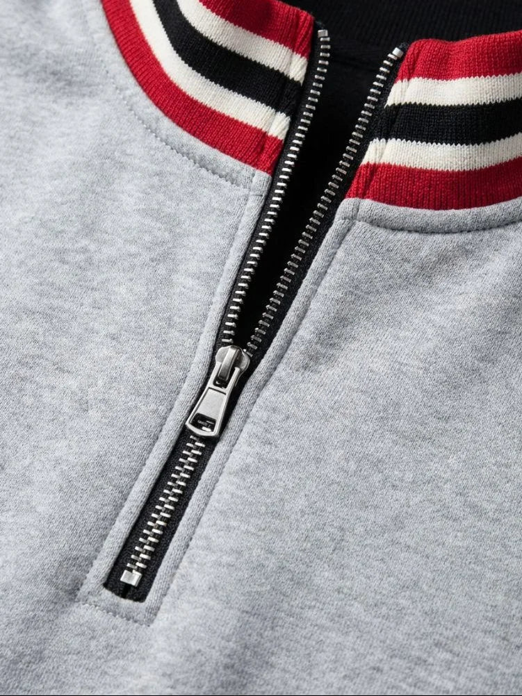 Regent Striped High Collar Pullover — Avelmontis