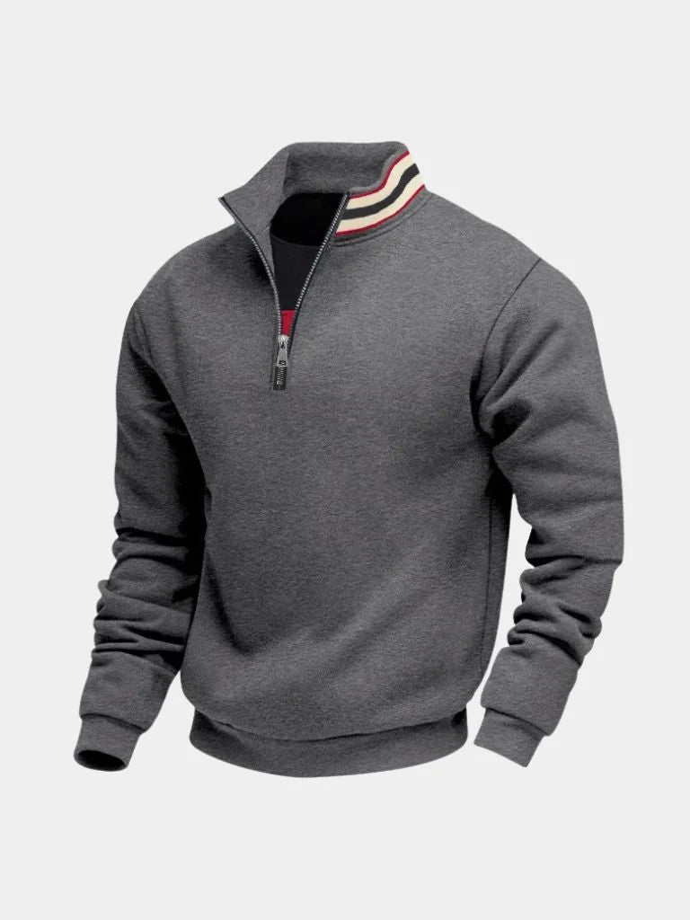 Regent Striped High Collar Pullover — Avelmontis