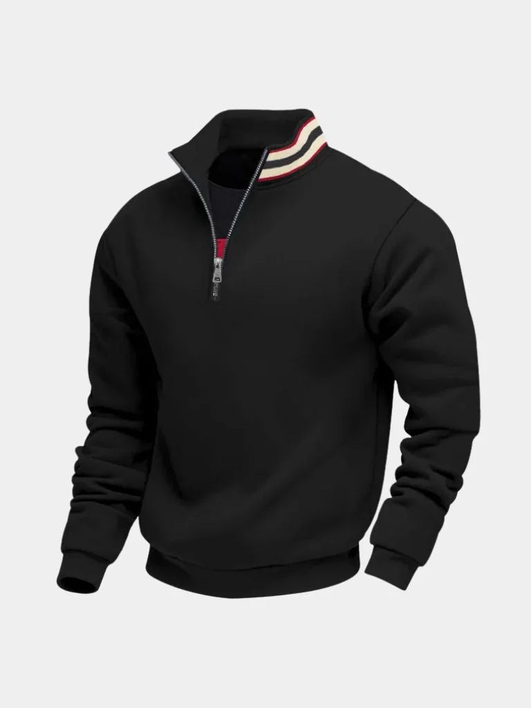 Regent Striped High Collar Pullover — Avelmontis