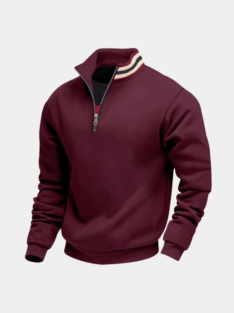 Regent Striped High Collar Pullover — Avelmontis