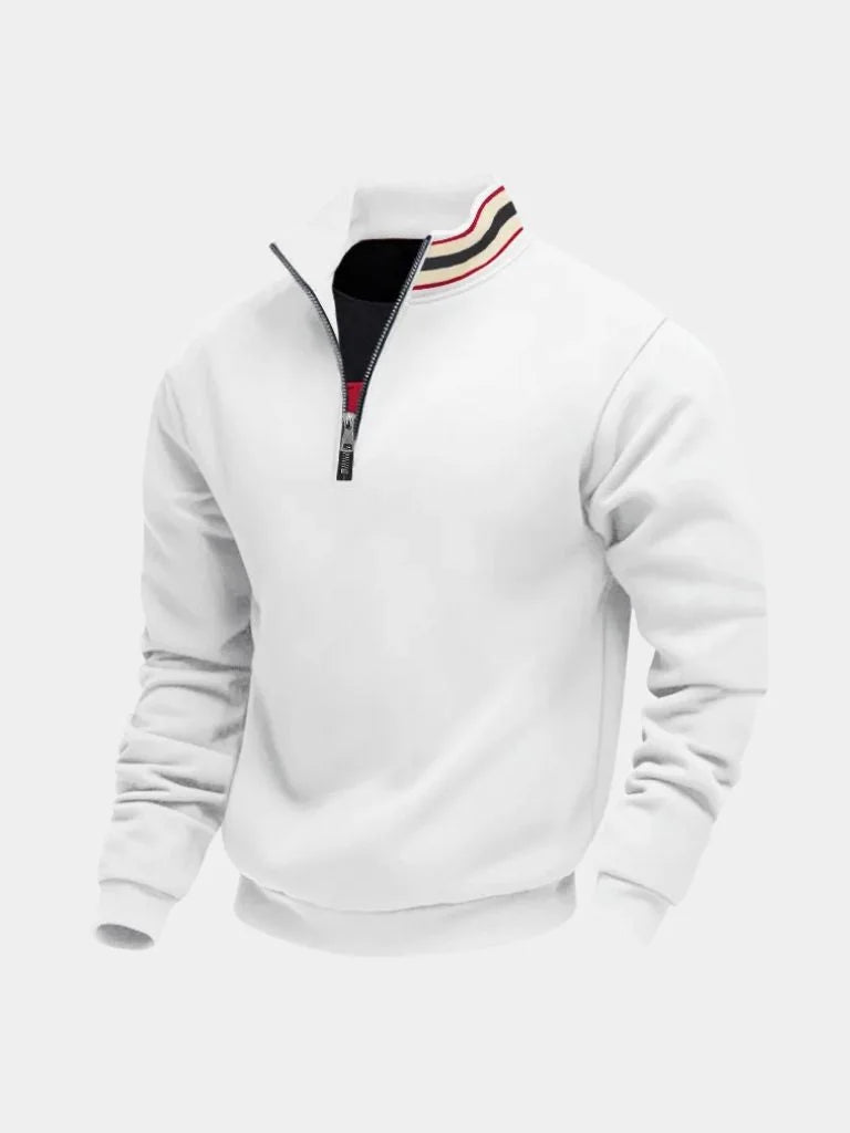Regent Striped High Collar Pullover — Avelmontis