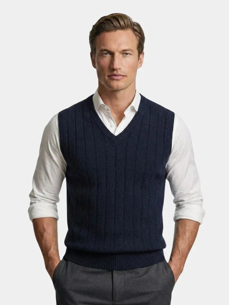 100% Merino Wool Pullover Sweater Vest | Bellmont Society