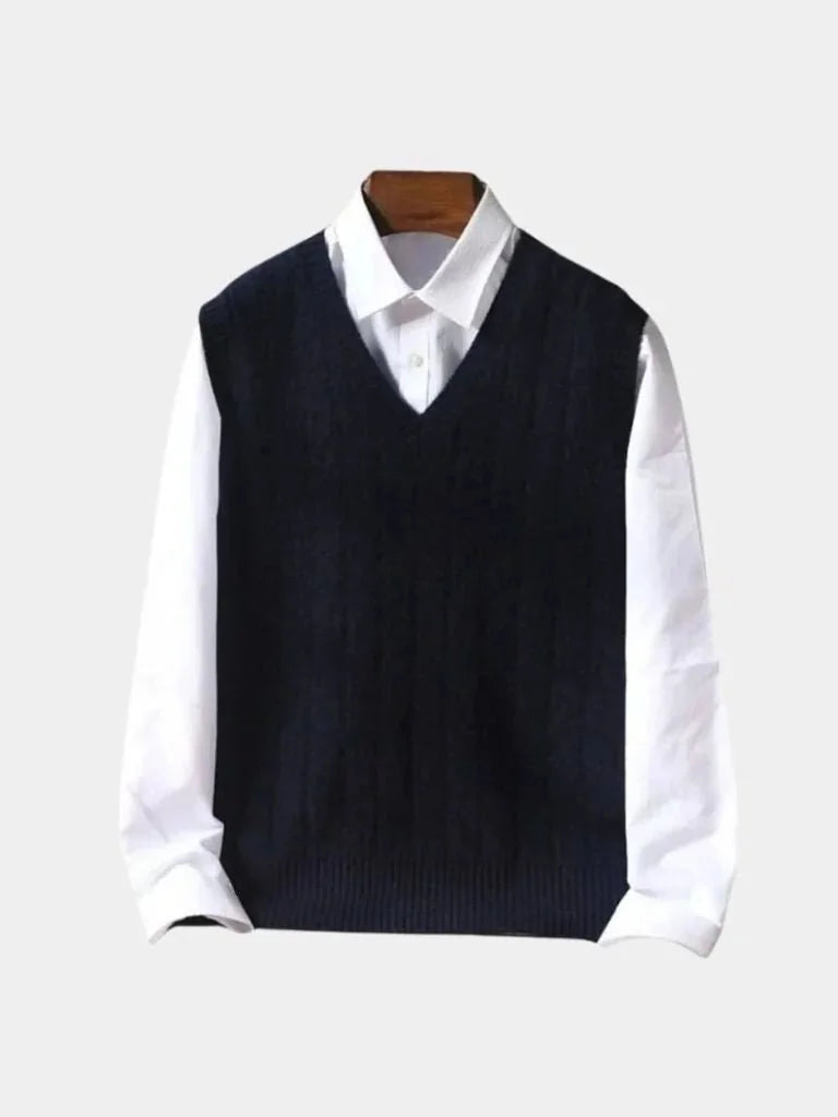 100% Merino Wool Pullover Sweater Vest | Bellmont Society