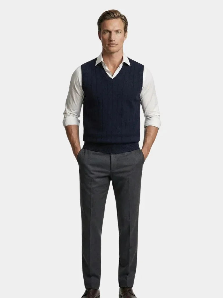 100% Merino Wool Pullover Sweater Vest | Bellmont Society