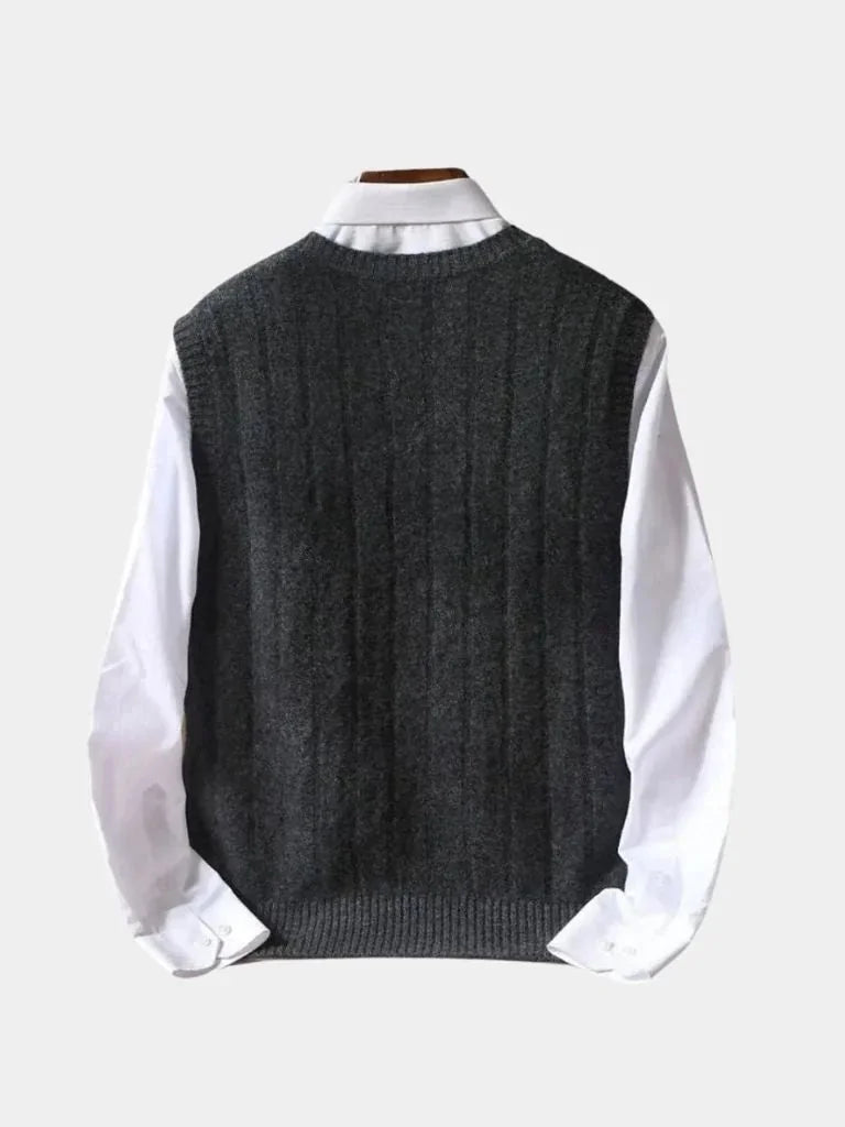 100% Merino Wool Pullover Sweater Vest | Bellmont Society