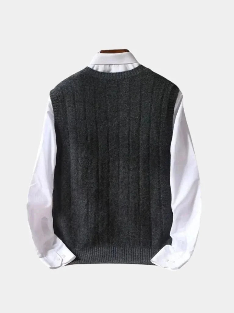 100% Merino Wool Pullover Sweater Vest | Bellmont Society