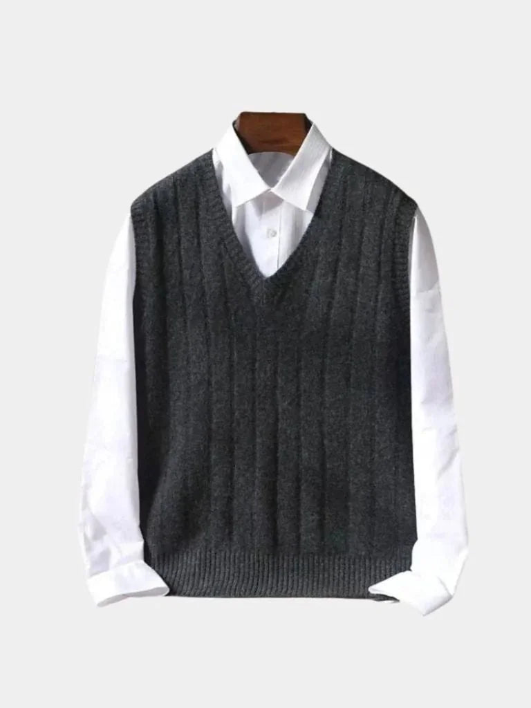 100% Merino Wool Pullover Sweater Vest | Bellmont Society