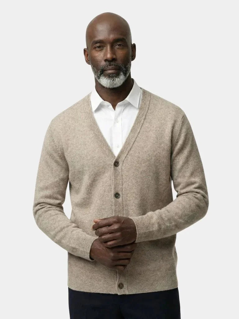 100% Merino Wool V Neck Knitwear Cardigan Sweater | Bellmont Society