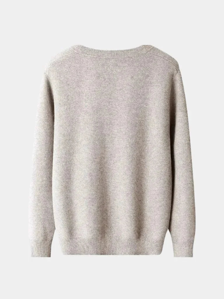 100% Merino Wool V Neck Knitwear Cardigan Sweater | Bellmont Society