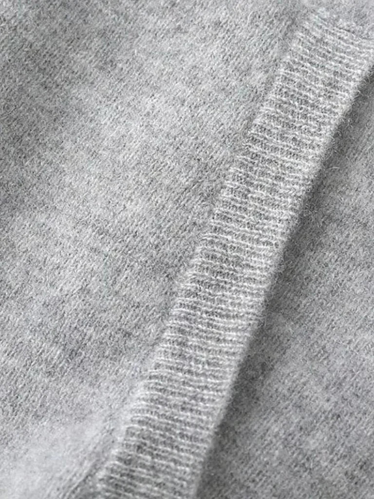 100% Merino Wool Zip Solid Color Sweater | Bellmont Society