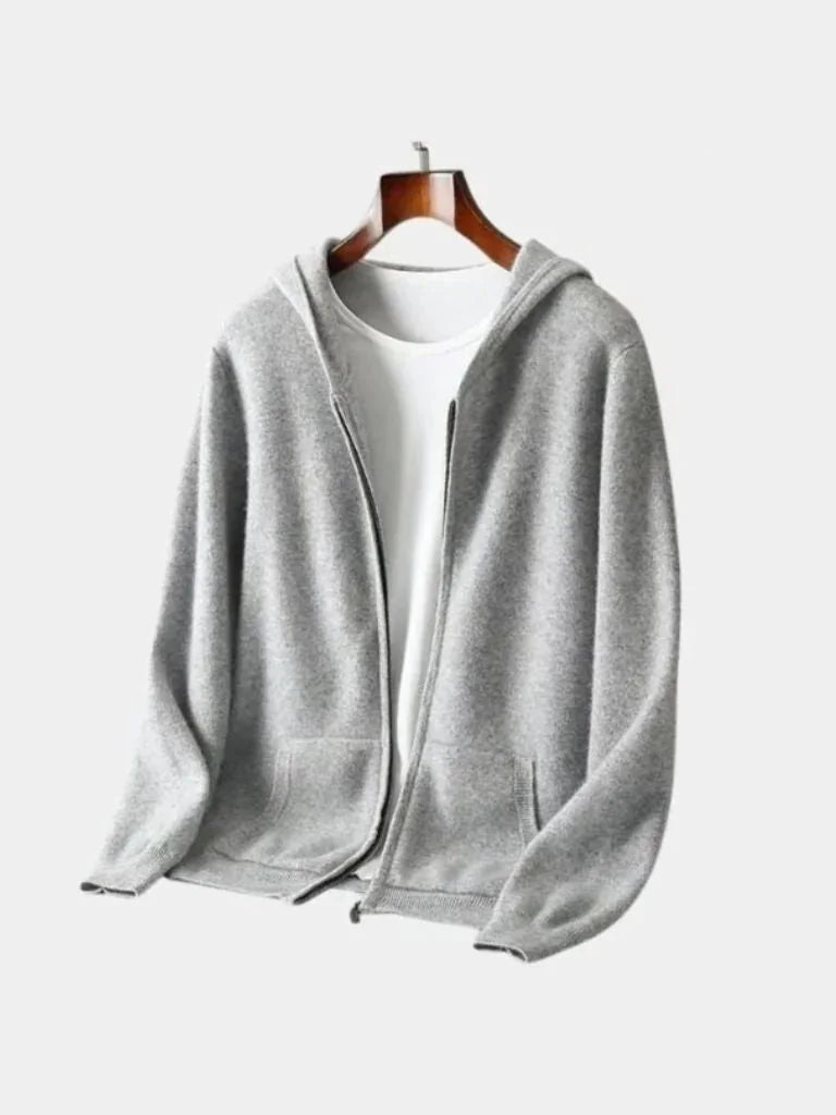 100% Merino Wool Zip Solid Color Sweater | Bellmont Society