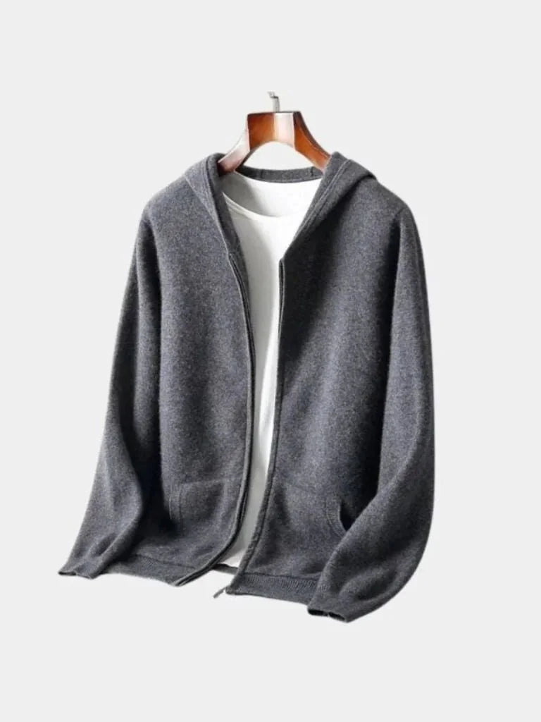 100% Merino Wool Zip Solid Color Sweater | Bellmont Society