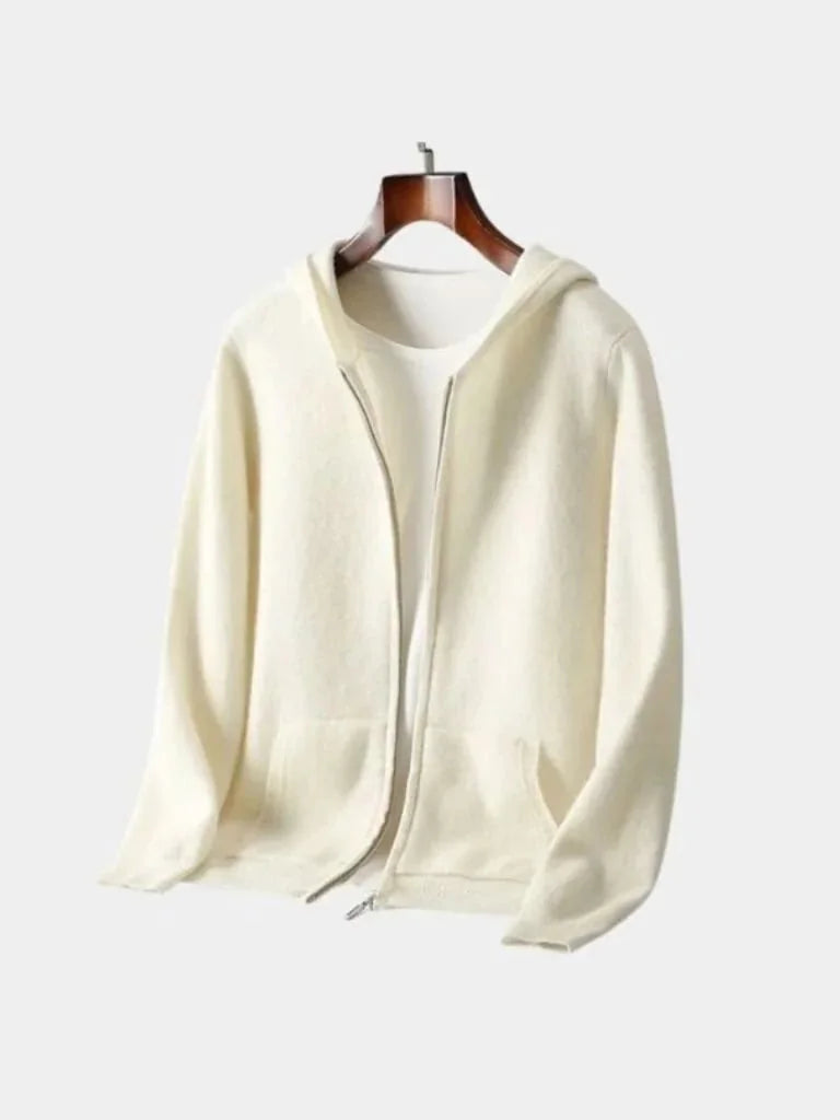 100% Merino Wool Zip Solid Color Sweater | Bellmont Society