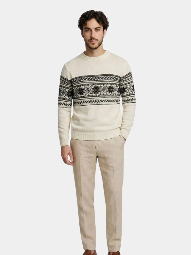 100% Wool Fair Isle Pullover Sweater Jumper | Bellmont Society
