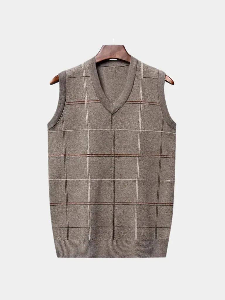 Academic Checkered Knit Vest | Bellmont Society