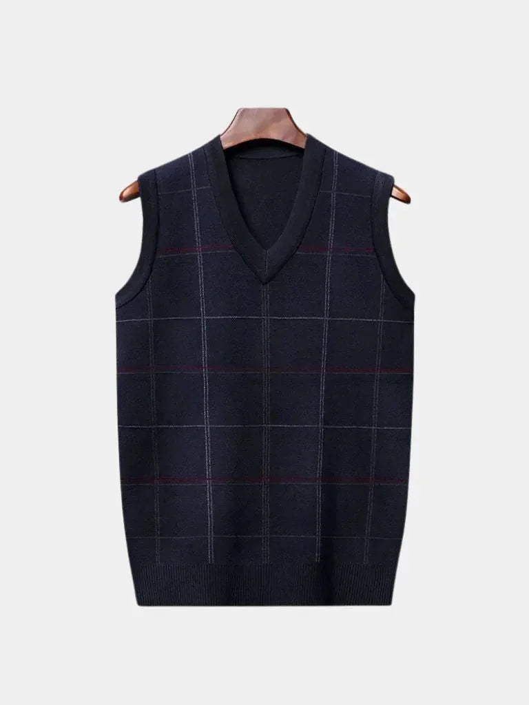 Academic Checkered Knit Vest | Bellmont Society
