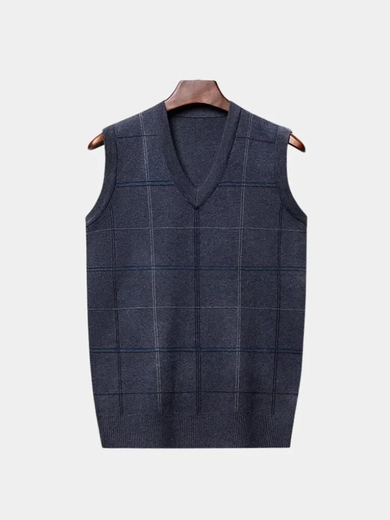 Academic Checkered Knit Vest | Bellmont Society