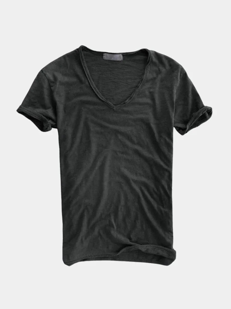Albo Classic Linen V Neck T-Shirt | Bellmont Society