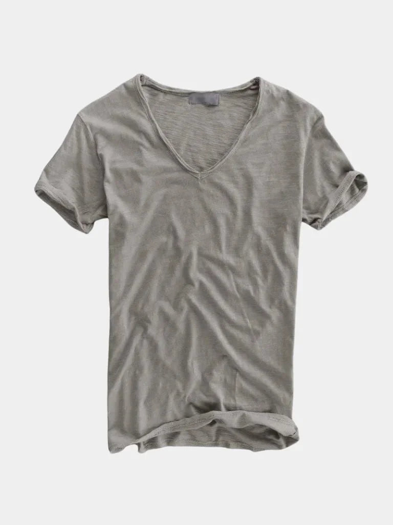 Albo Classic Linen V Neck T-Shirt | Bellmont Society
