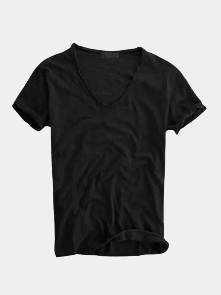 Albo Classic Linen V Neck T-Shirt | Bellmont Society