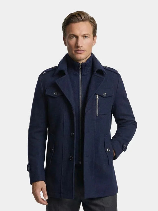 Aristocratic Black Wool Overcoat | Bellmont Society