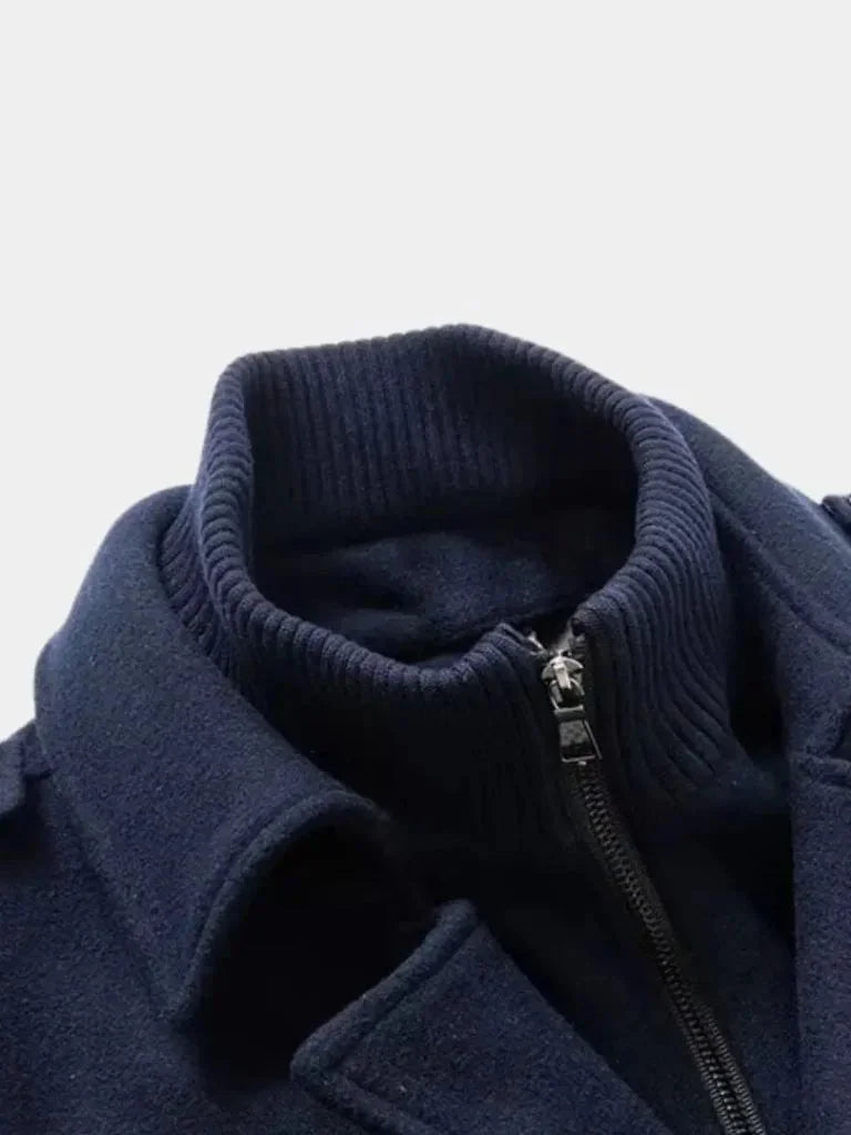Aristocratic Black Wool Overcoat | Bellmont Society