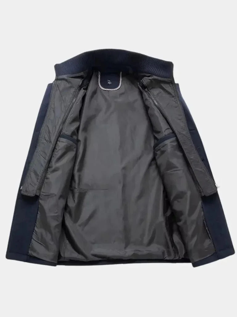 Aristocratic Black Wool Overcoat | Bellmont Society