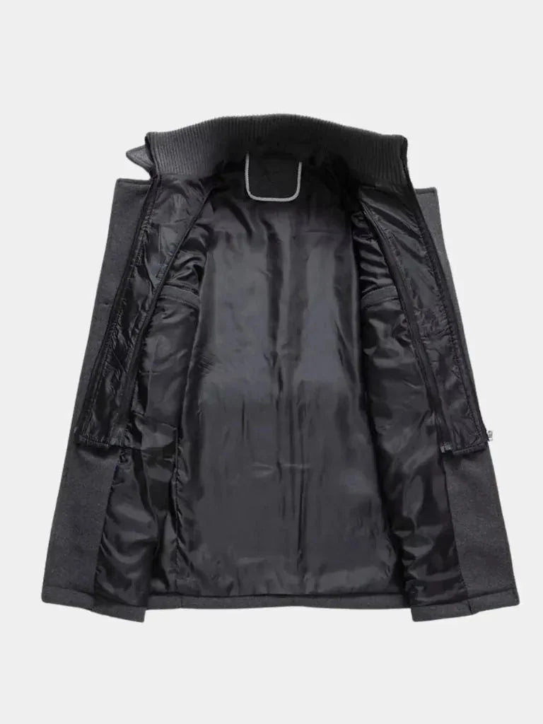 Aristocratic Black Wool Overcoat | Bellmont Society