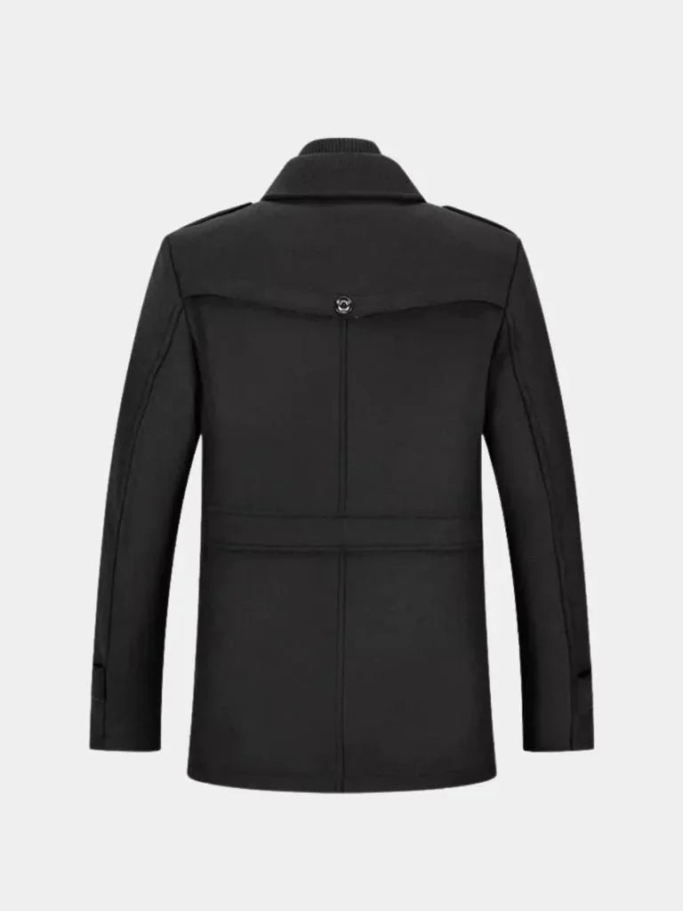 Aristocratic Black Wool Overcoat | Bellmont Society