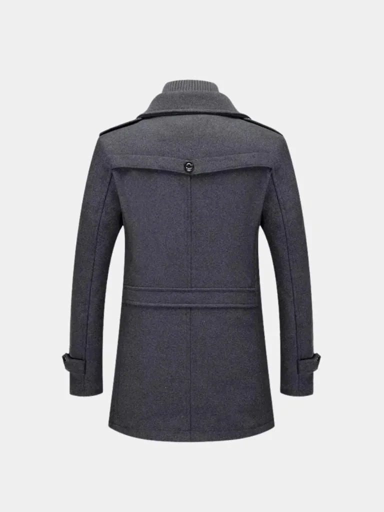 Aristocratic Black Wool Overcoat | Bellmont Society