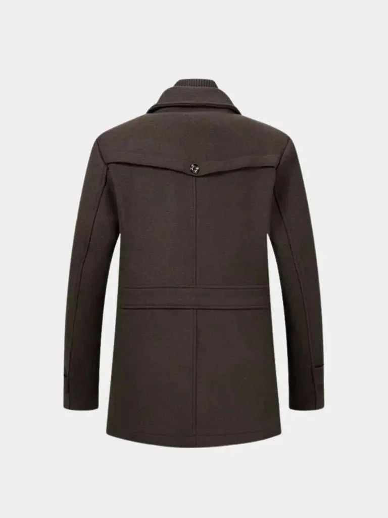 Aristocratic Black Wool Overcoat | Bellmont Society