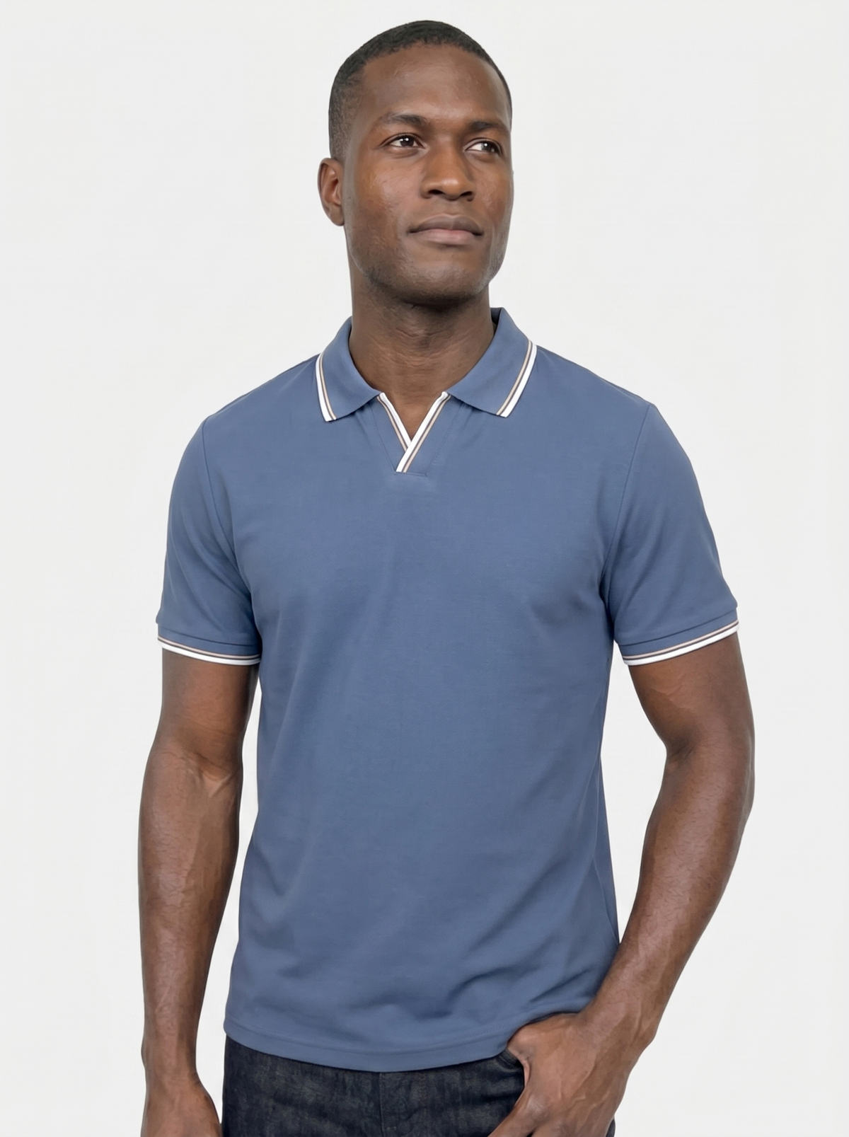 Timeless Black V-Neck Polo - Montierri