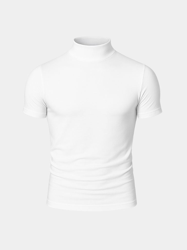 Solid Casual Turtle Neck T-Shirt - Montierri