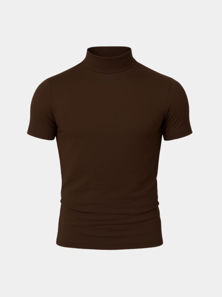 Solid Casual Turtle Neck T-Shirt - Montierri
