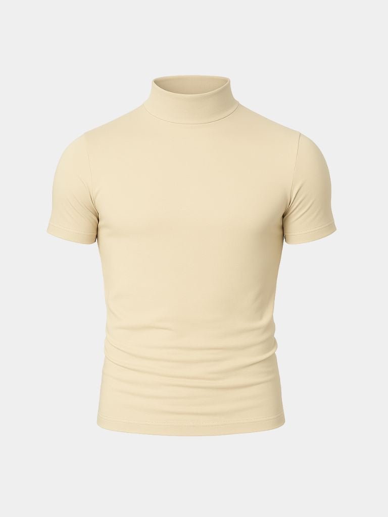 Solid Casual Turtle Neck T-Shirt - Montierri