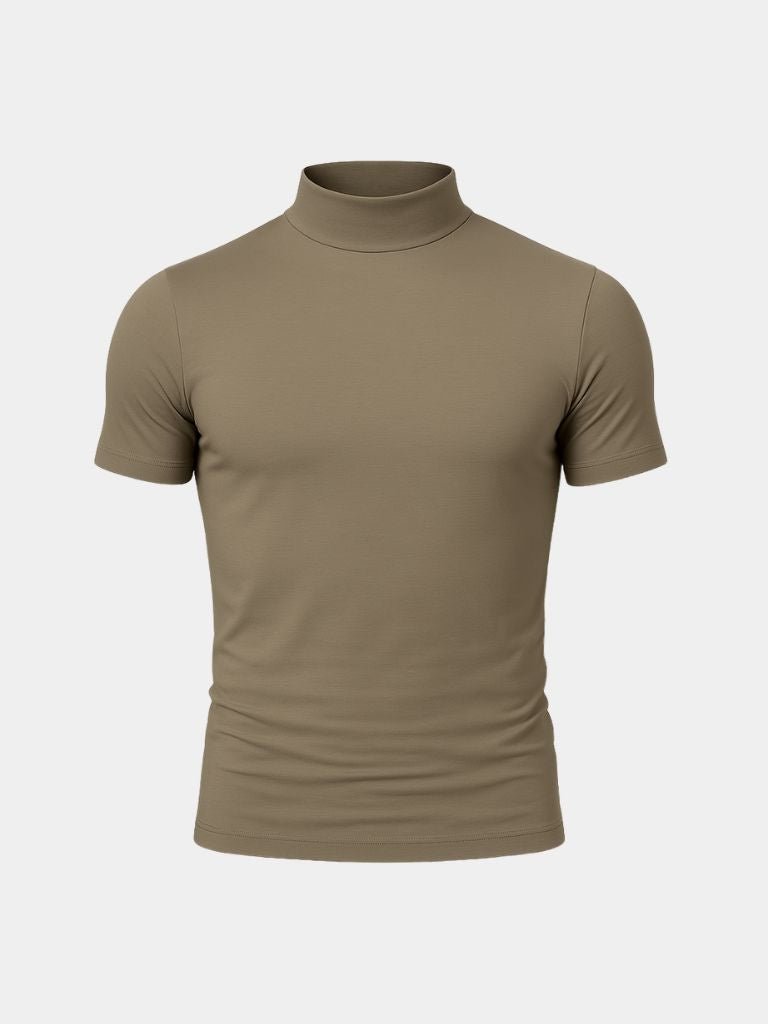 Solid Casual Turtle Neck T-Shirt - Montierri